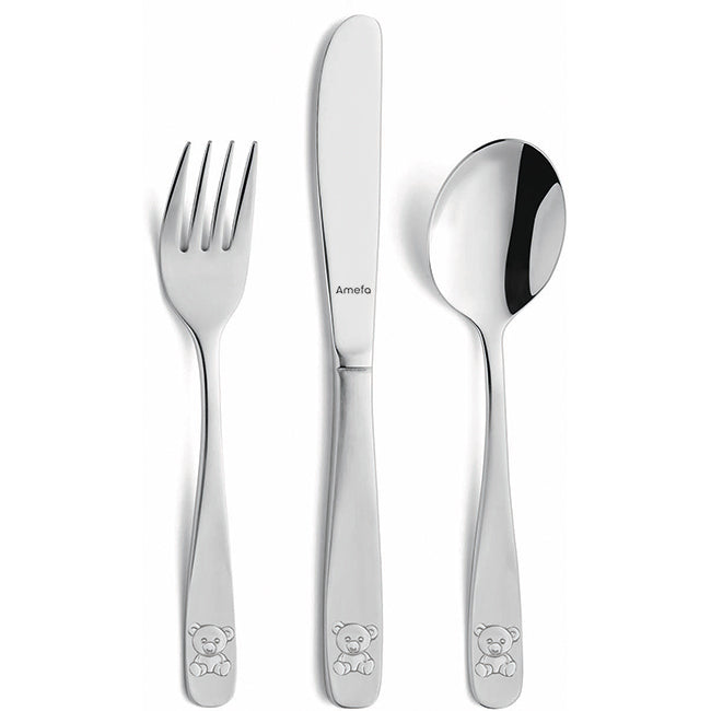 Amefa Teddy Children's Cutlery Set, 3pc