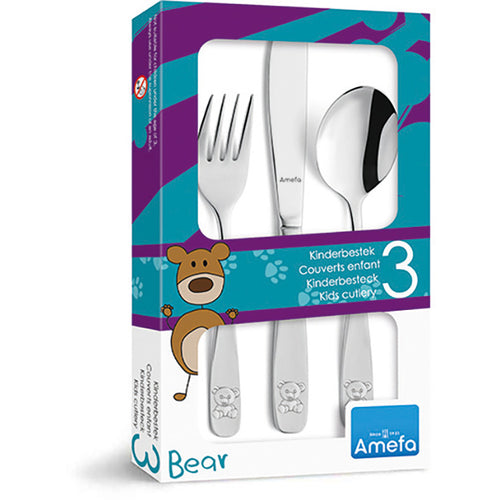 Amefa Teddy Children's Cutlery Set, 3pc