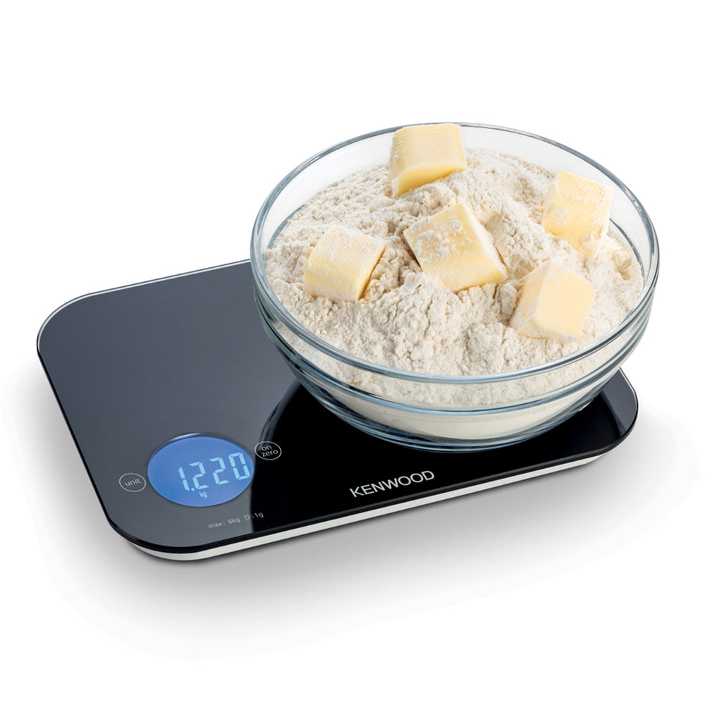 Kenwood Black Tempered Glass Digital Kitchen Scale