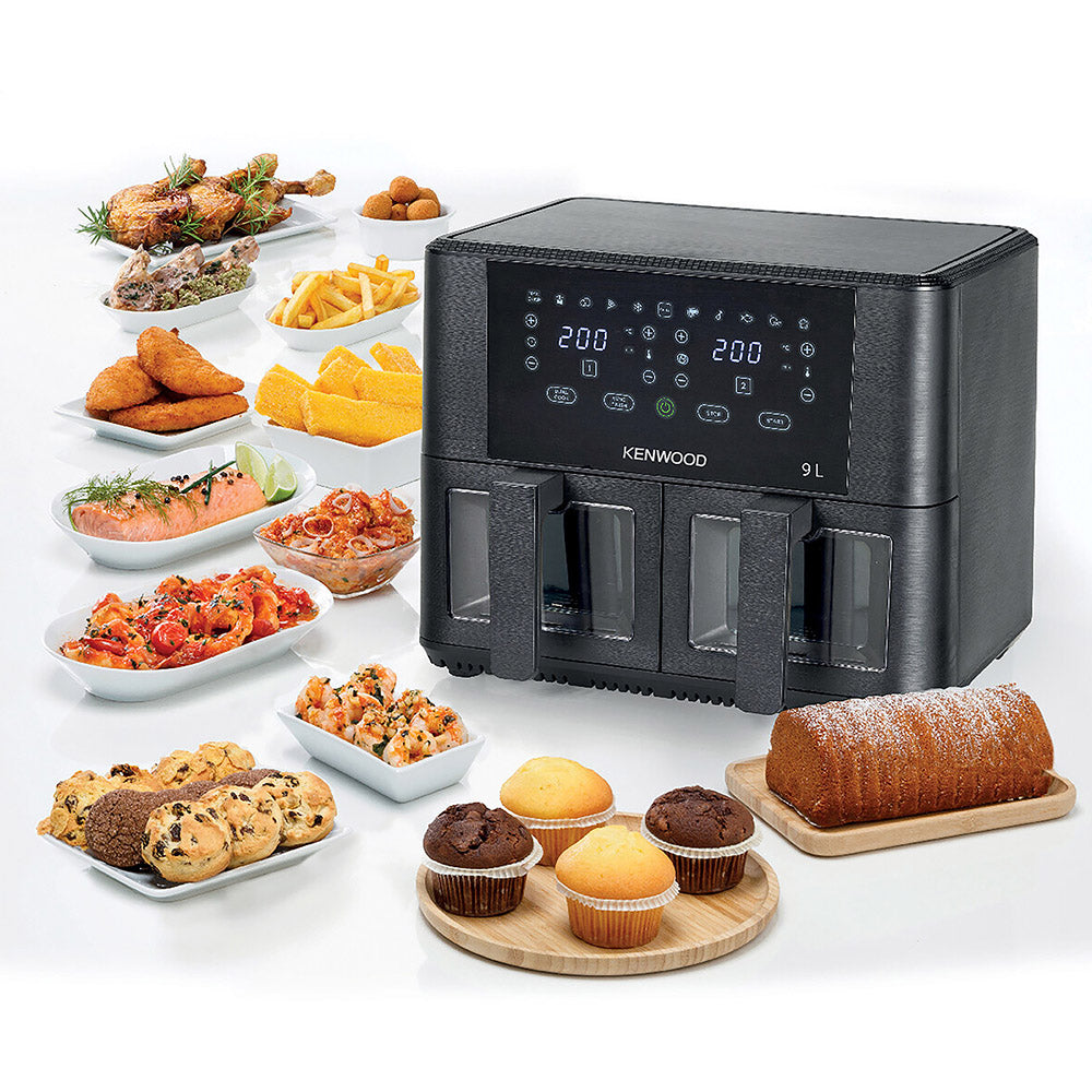 Kenwood Dual Airfryer With Windows & Grill, 9L