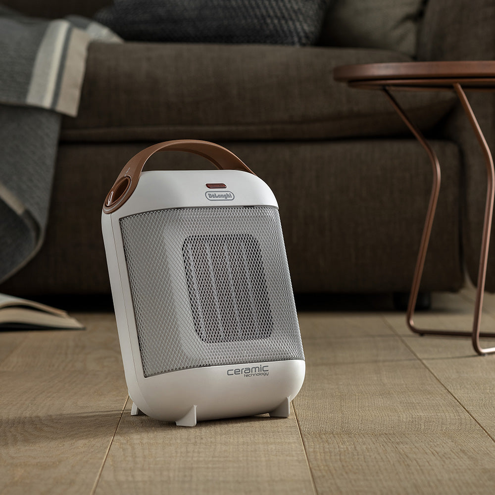 DeLonghi White Ceramic Fan Heater, HFX3018.IW