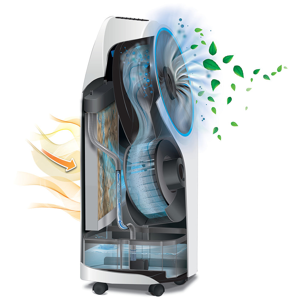 DeLonghi Evaporative Air Cooler With Remote Control, EV250.WH