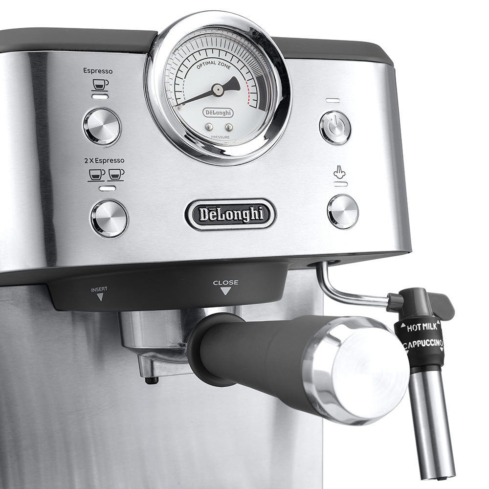 DeLonghi Classic Manual Pump Espresso Coffee Machine, EM450.M