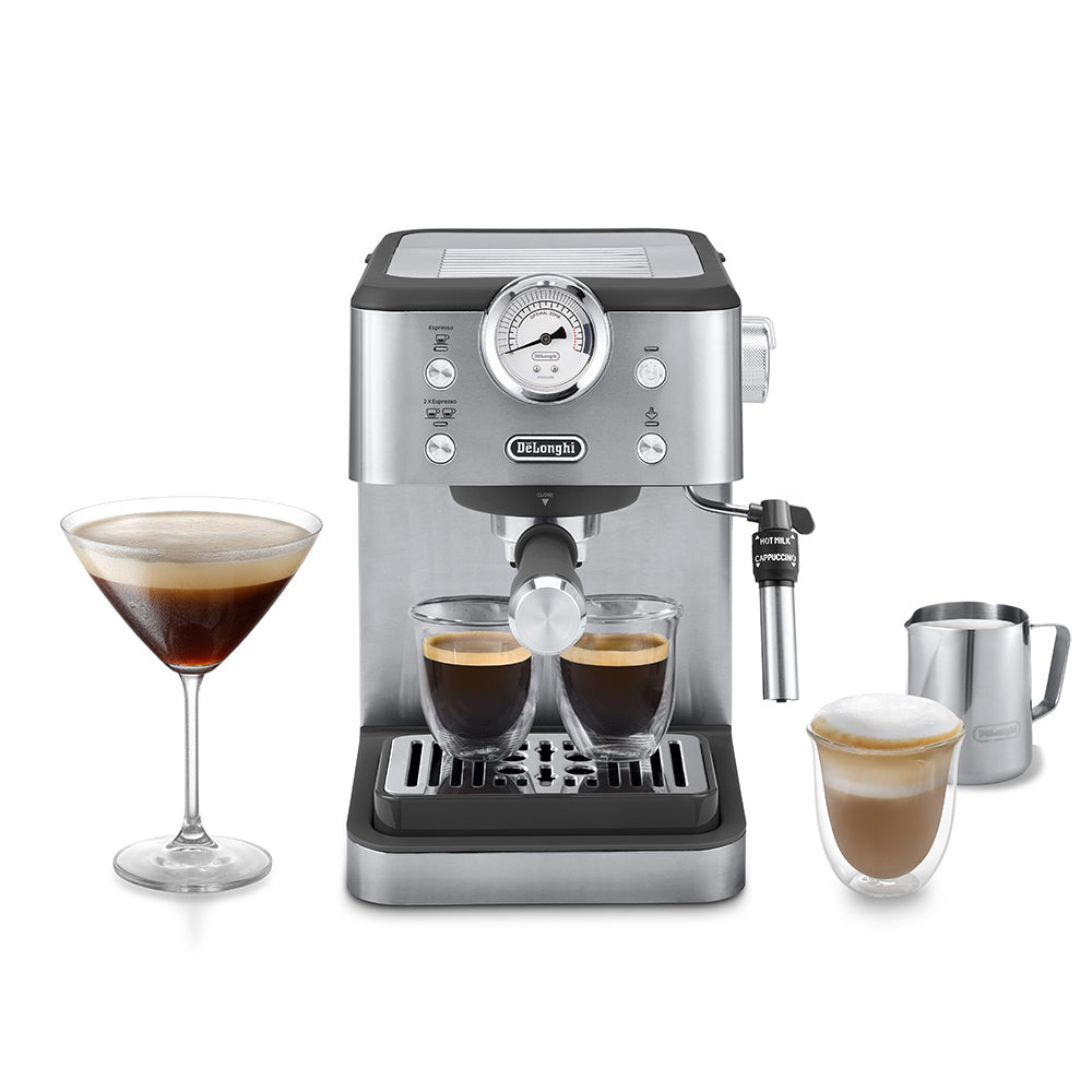 DeLonghi Classic Manual Pump Espresso Coffee Machine, EM450.M