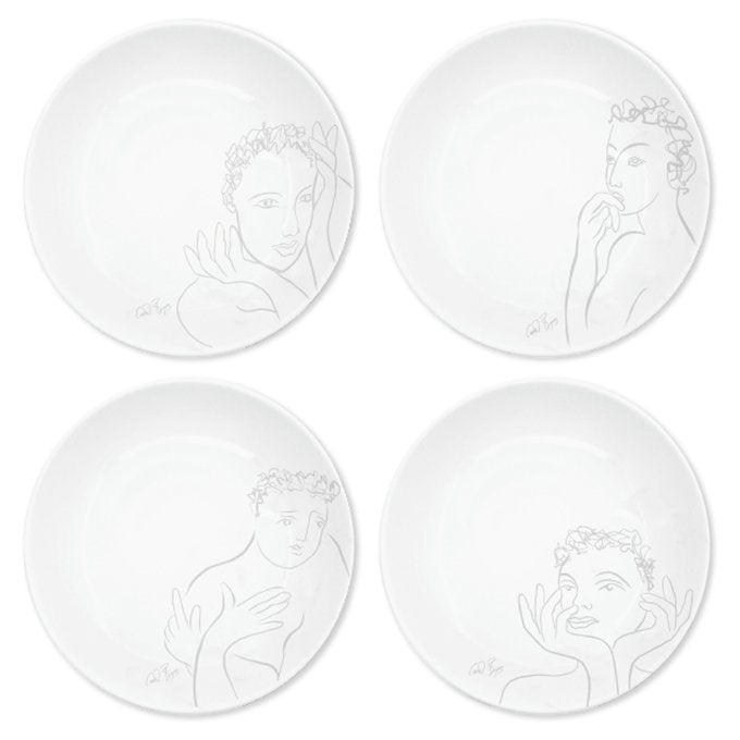 Carrol Boyes Sketchbook Grey Dinner Plates, Set Of 4