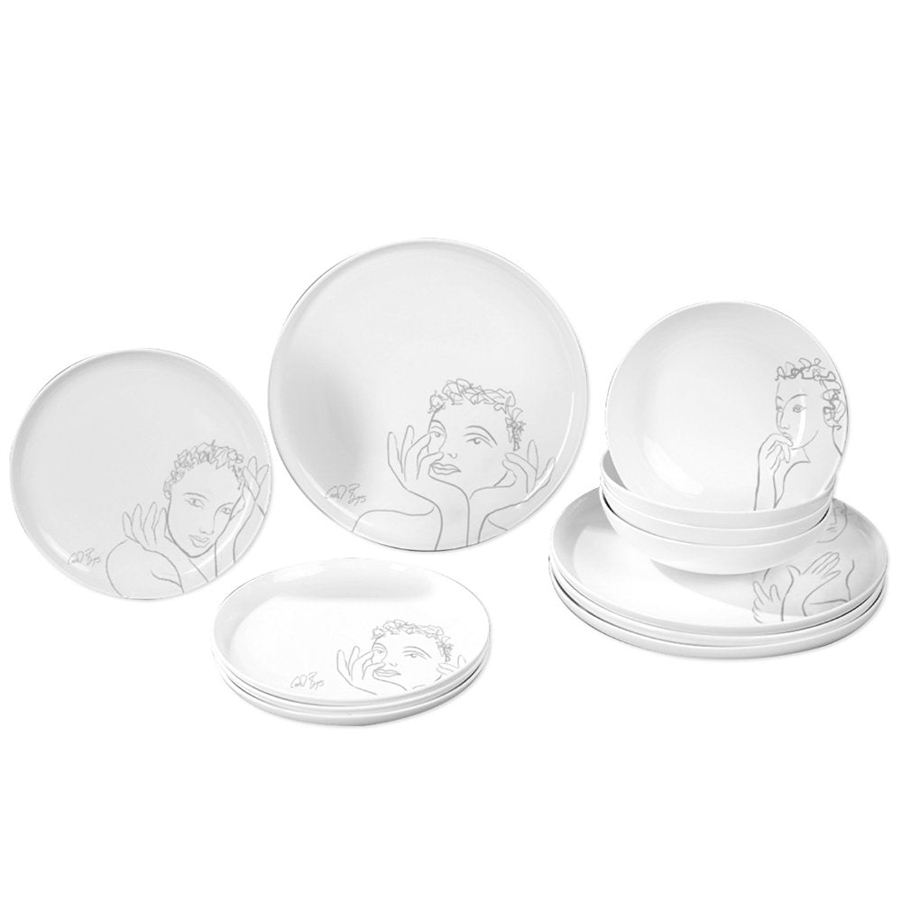 Carrol Boyes Sketchbook Grey Dinner Plates, Set Of 4
