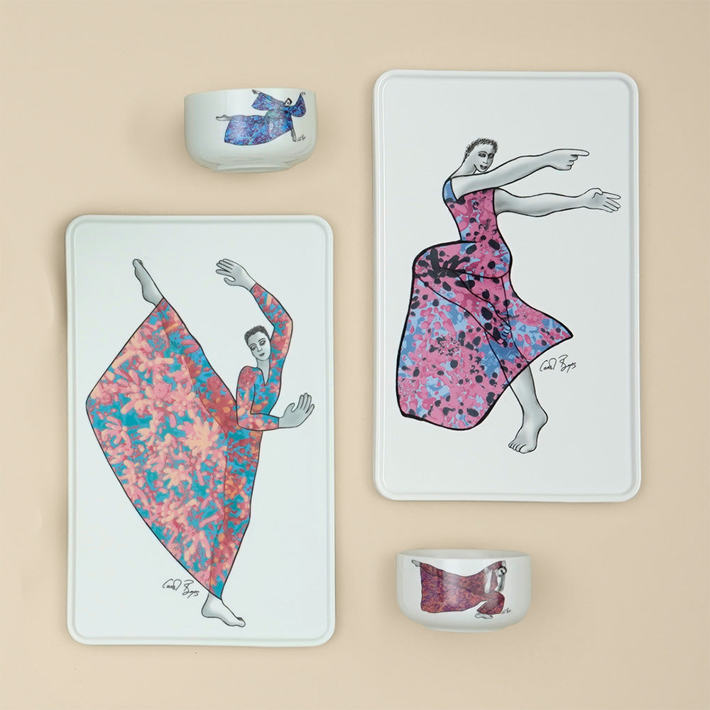Carrol Boyes Set Of 2 Rectangular Platters, Dancing Girls