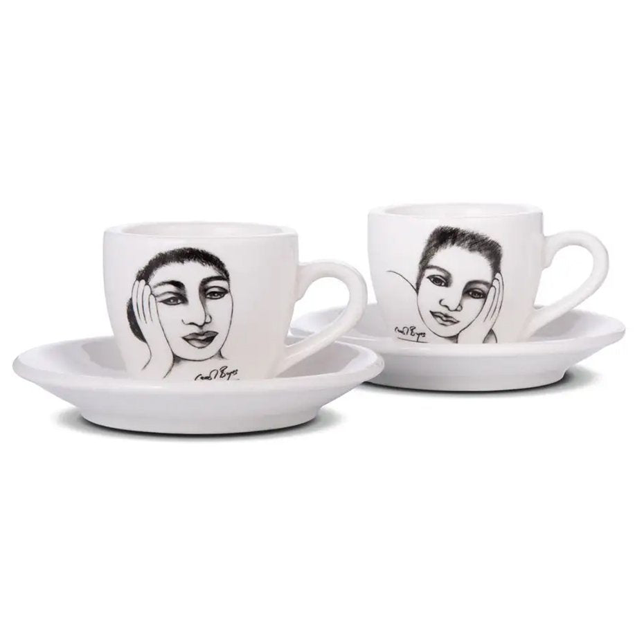 Carrol Boyes Sketchbook Set Of 2 Espresso Cups & Saucers, Short & Sweet