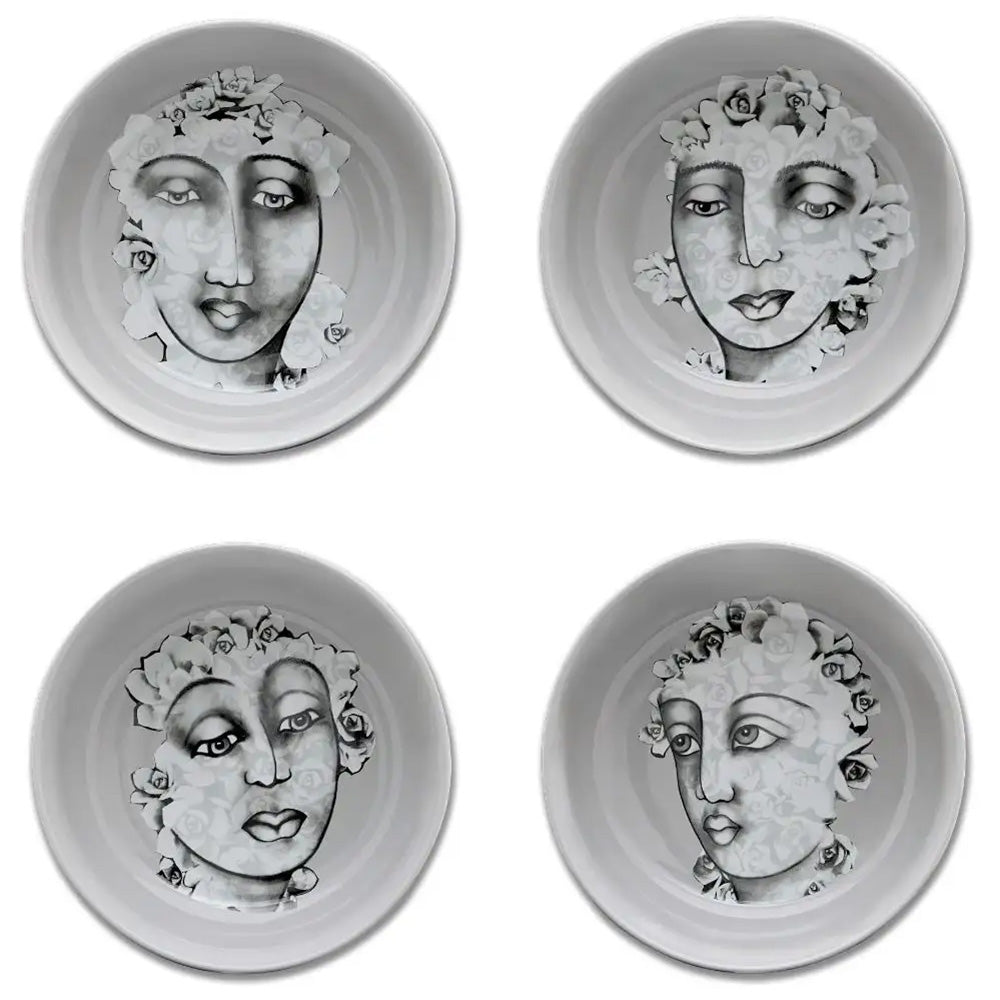 Carrol Boyes Succulent Faces Cereal/Soup Bowls, Set Of 4