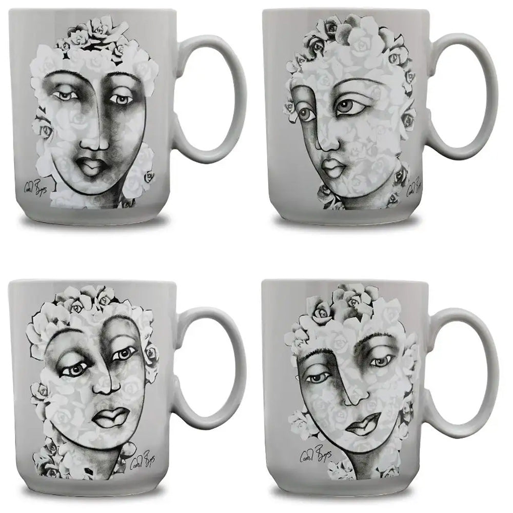 Carrol Boyes Succulent Faces Mug, Set Of 4