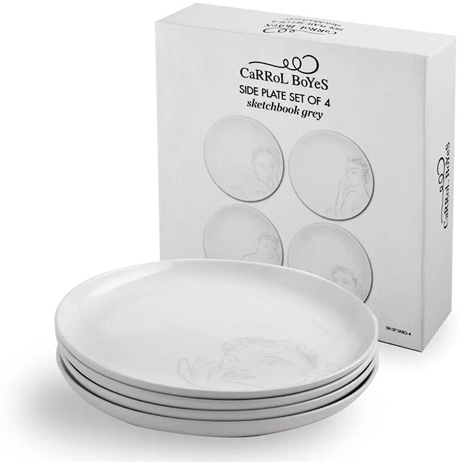 Carrol Boyes Sketchbook Grey Side Plates, Set Of 4