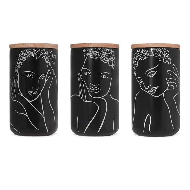 Carrol Boyes Black Sketchbook Large Canister Set