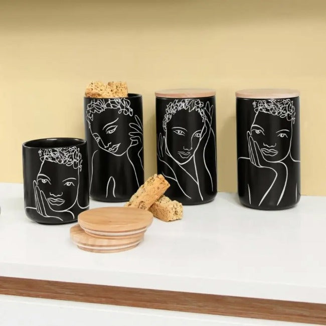 Carrol Boyes Black Sketchbook Large Canister Set