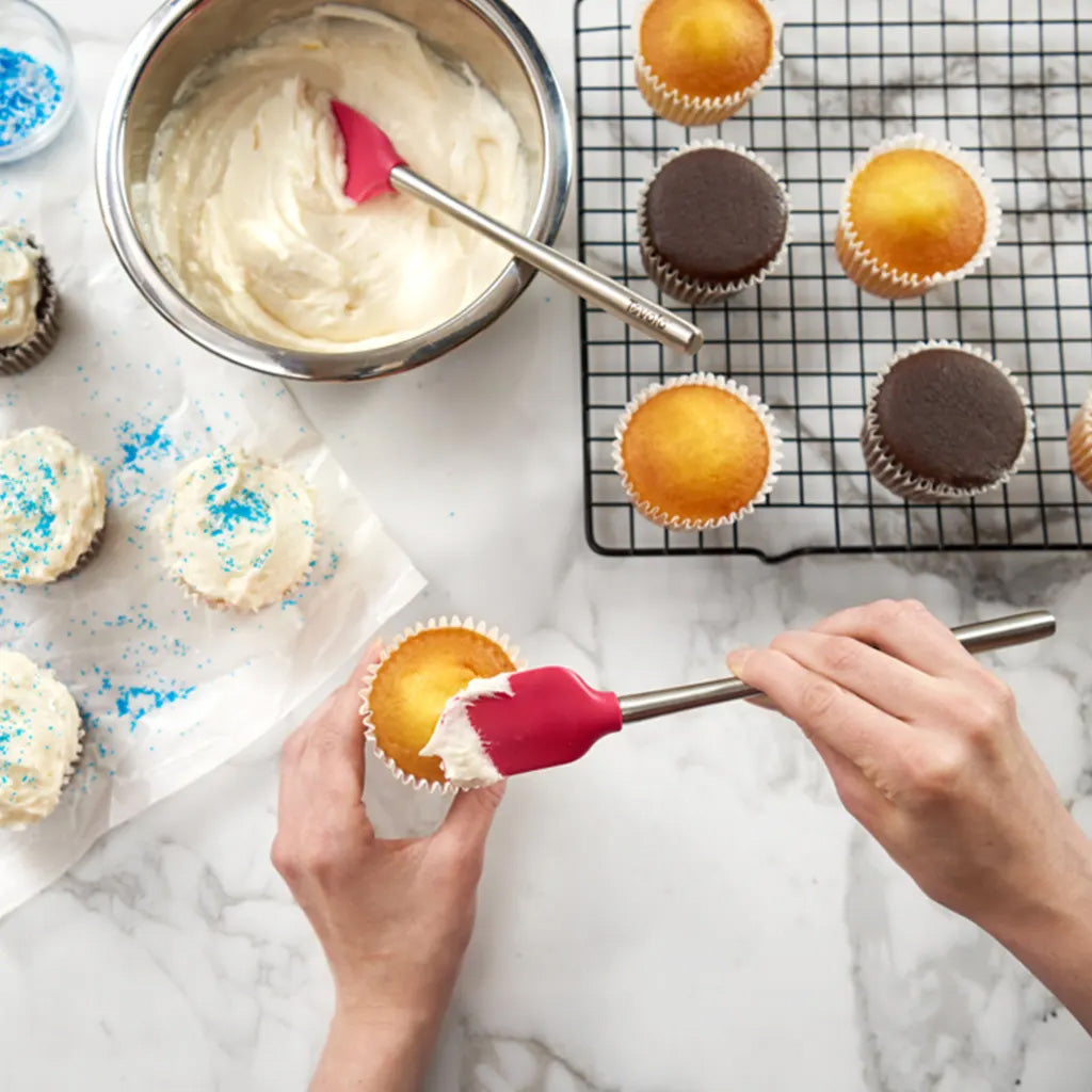 Tovolo Flex-Core Stainless Steel & Silicone Mini Spatula & Spoonula, Set of 2