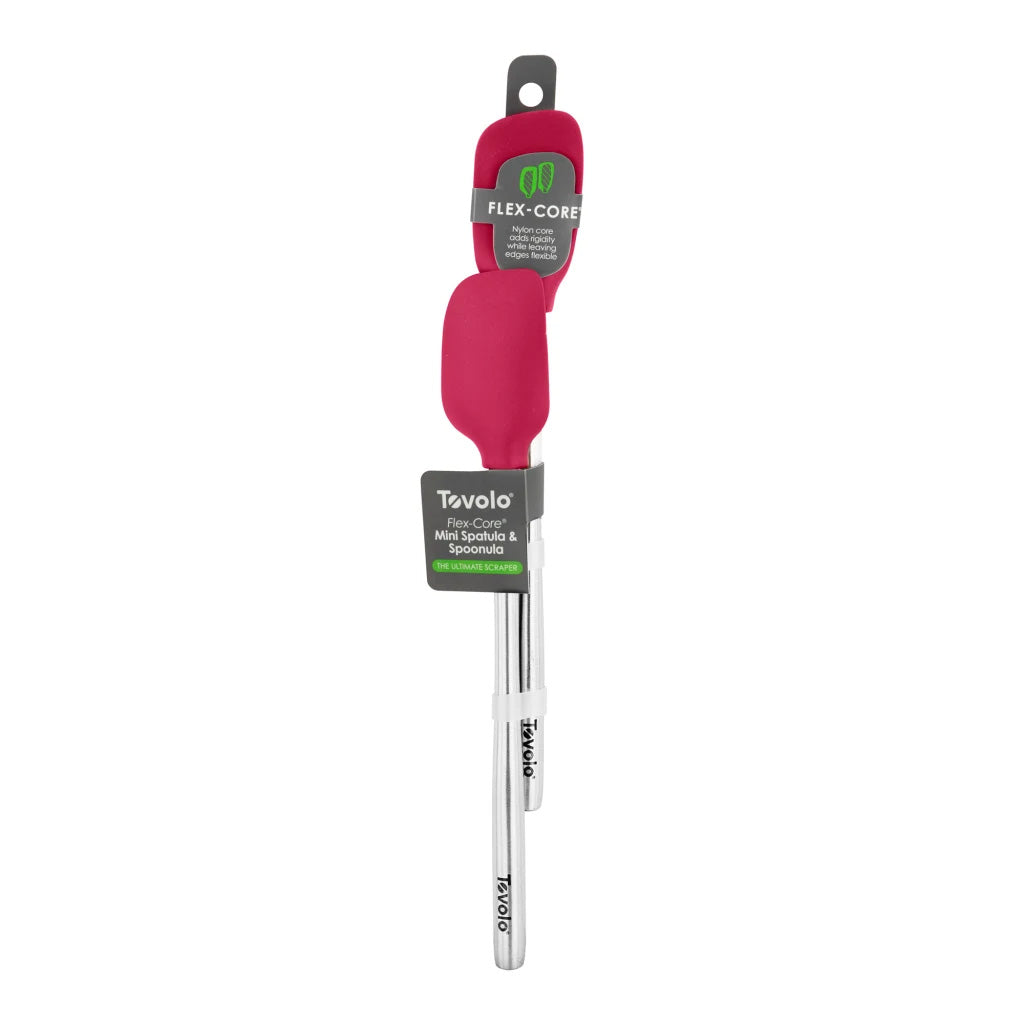 Tovolo Flex-Core Stainless Steel & Silicone Mini Spatula & Spoonula, Set of 2