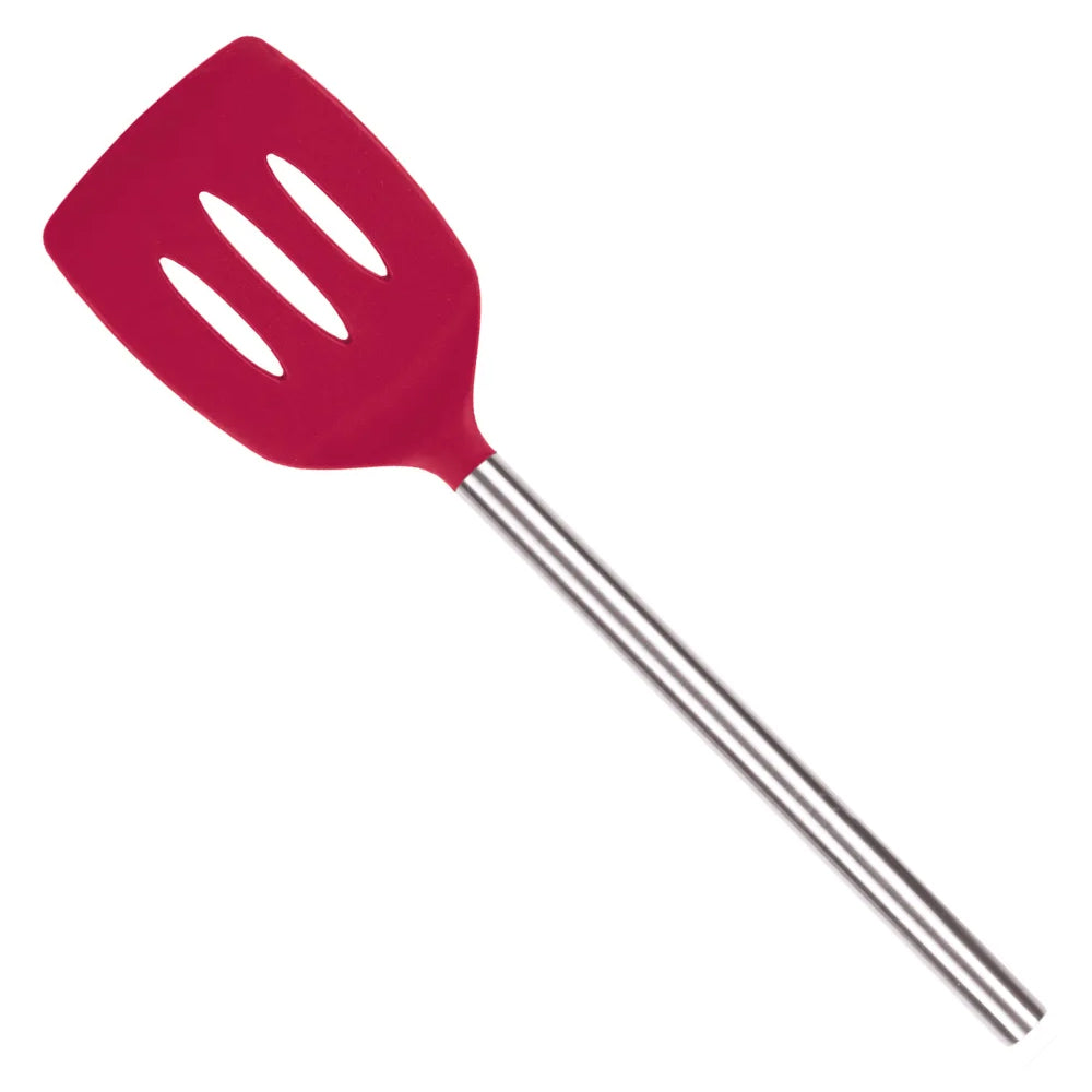 Tovolo Silicone Slotted Turner with Stainless Steel Handle