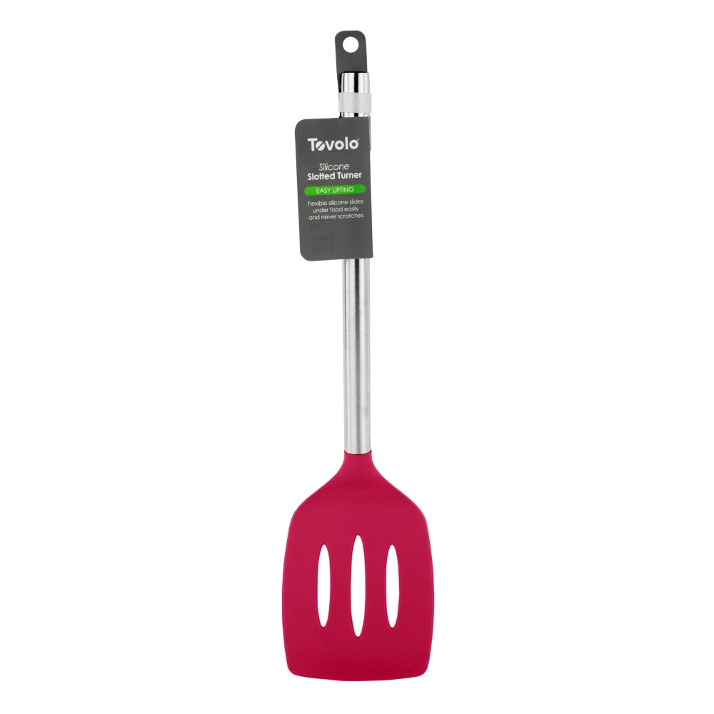 Tovolo Silicone Slotted Turner with Stainless Steel Handle