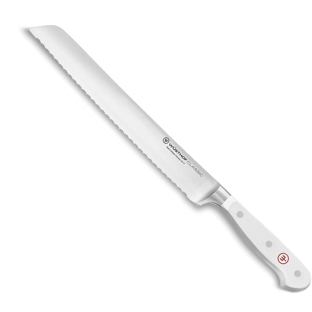 Wüsthof Classic White Double-Serrated Bread Knife, 23cm