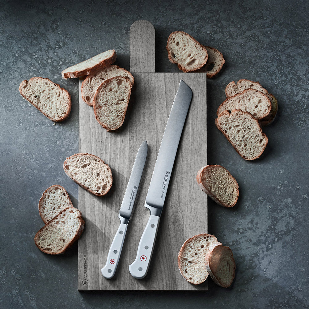 Wüsthof Classic White Double-Serrated Bread Knife, 23cm