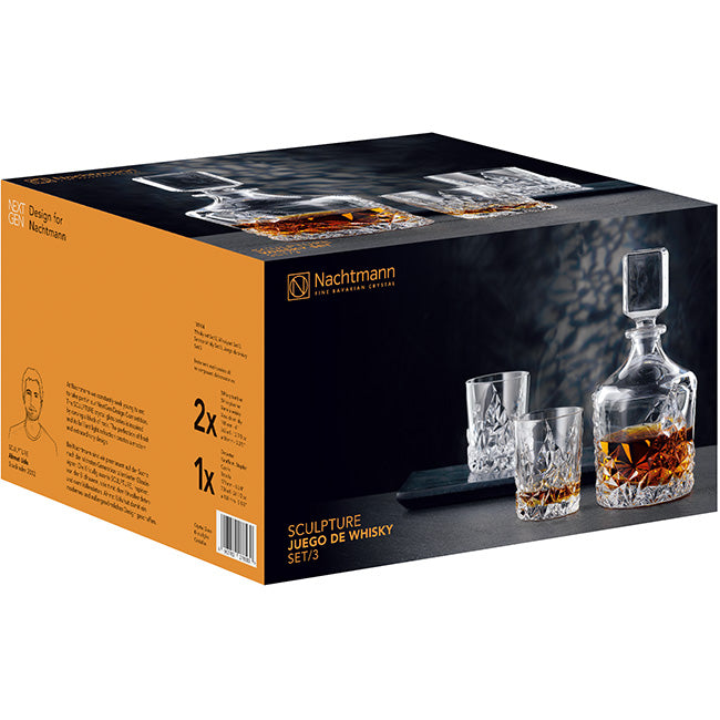 Nachtmann Sculpture Decanter & Glasses, Set Of 3