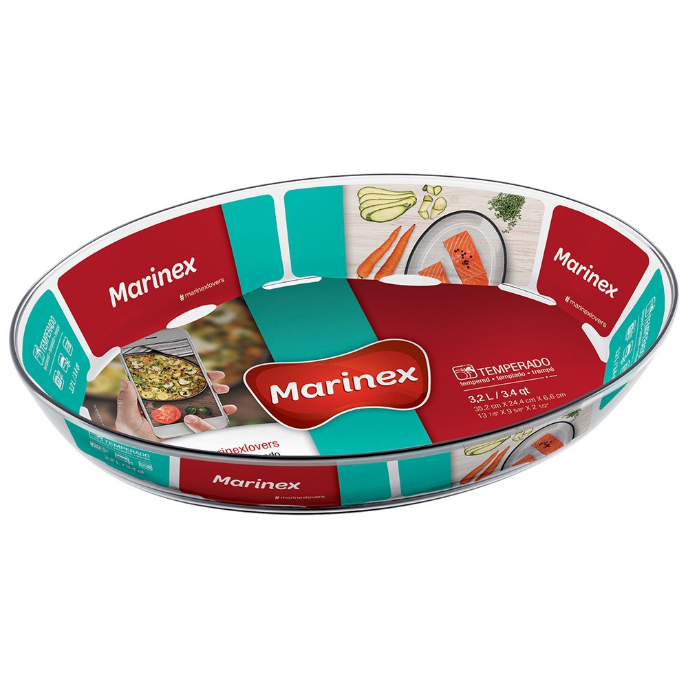 Marinex Glass Oval Roasting Dish, 3.2L