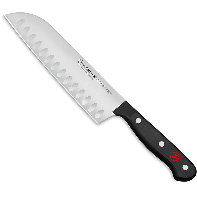 Wüsthof Gourmet Hollow Edge Fluted Santoku Knife, 17cm