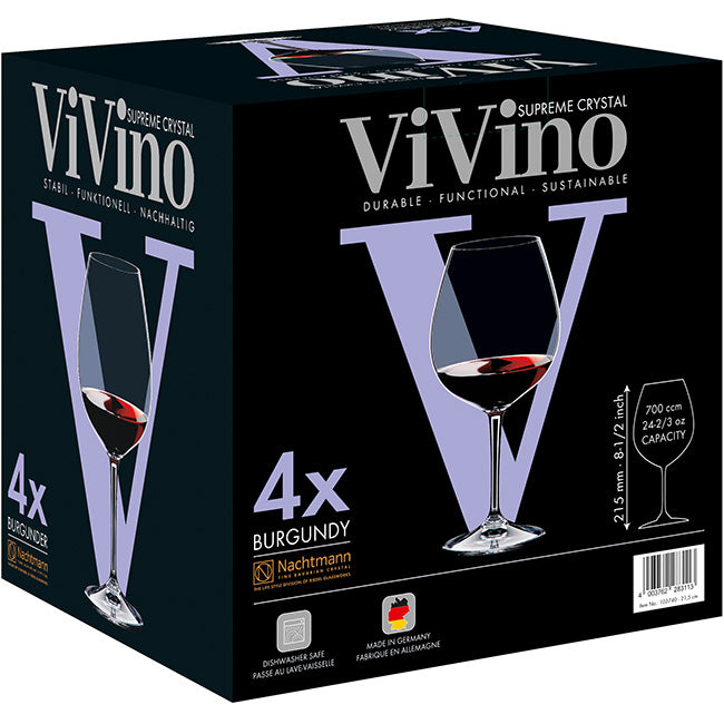 Nachtmann ViVino Burgundy Wine Glasses, Set Of 4