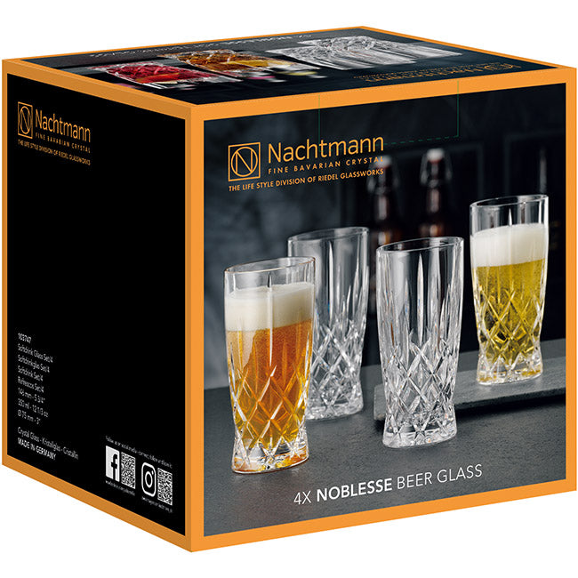 Nachtmann Noblesse 350ml Lead-Free Crystal Hiball Glasses, Set Of 4