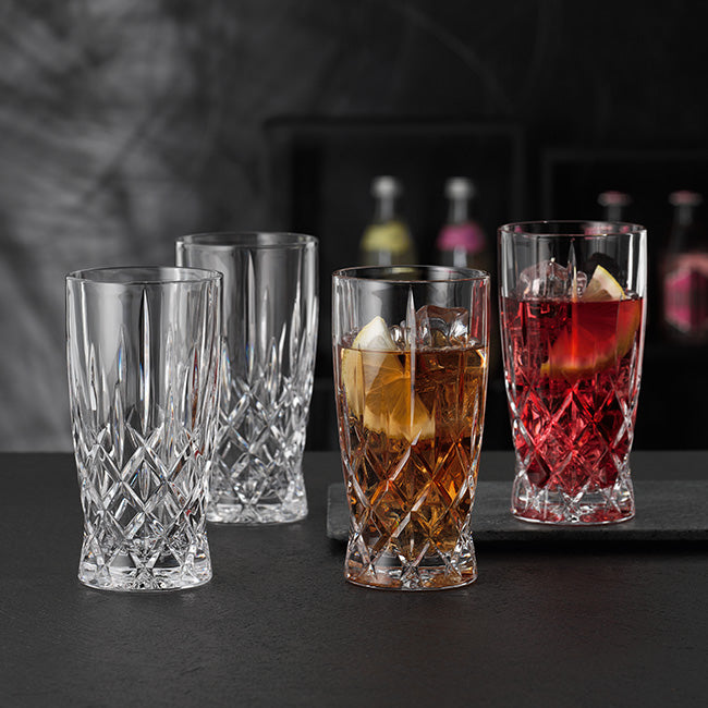 Nachtmann Noblesse 350ml Lead-Free Crystal Hiball Glasses, Set Of 4
