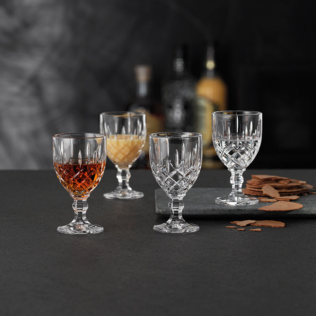 Nachtmann Noblesse 57ml Lead-Free Crystal Liqueur Goblets, Set Of 4