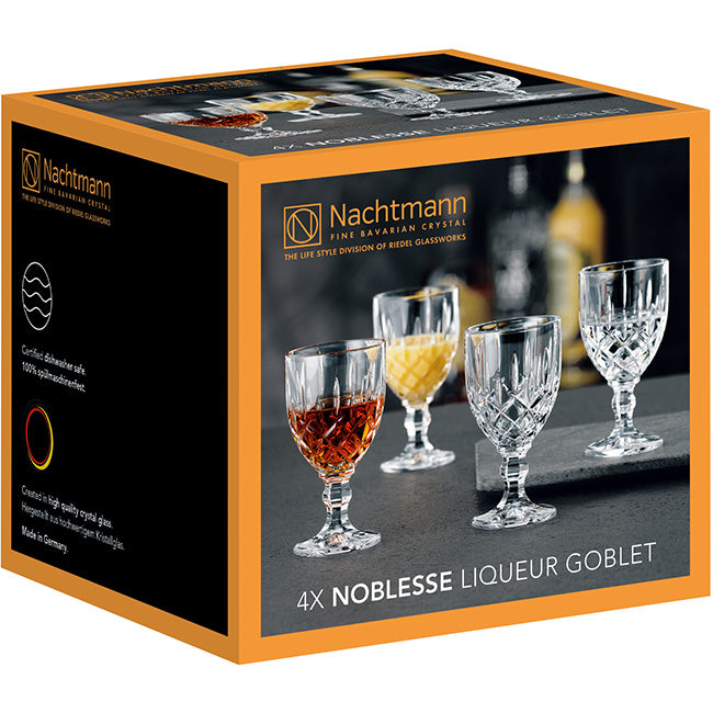 Nachtmann Noblesse 57ml Lead-Free Crystal Liqueur Goblets, Set Of 4