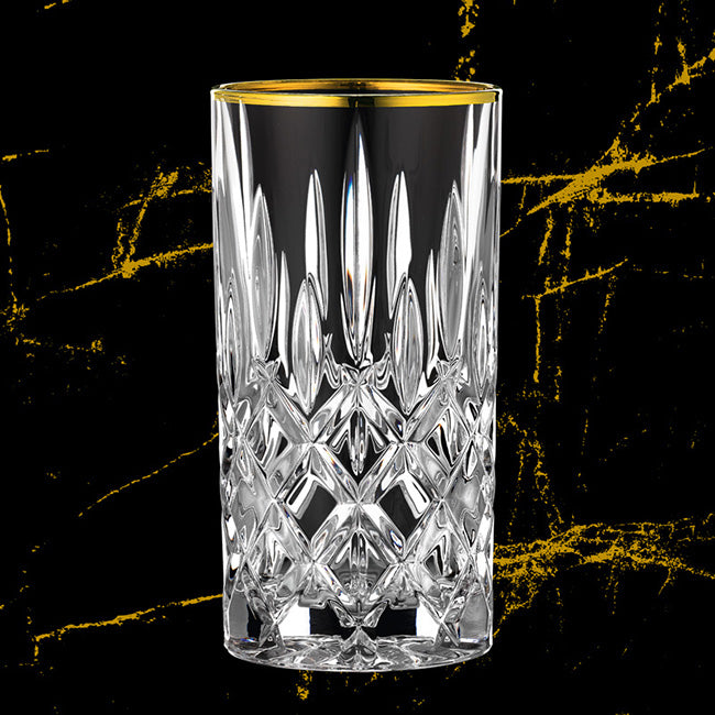 Nachtmann Noblesse Gold Rim Longdrink Glasses, Set of 2