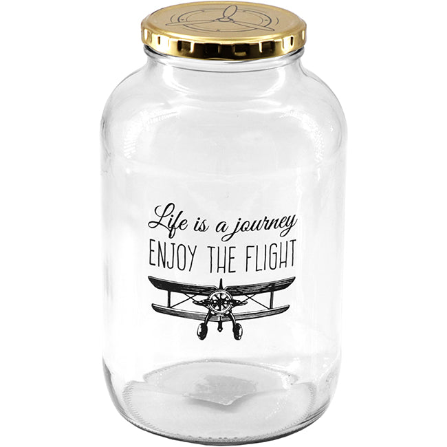 Regent Life's A Journey Glass Storage Jar, 2L