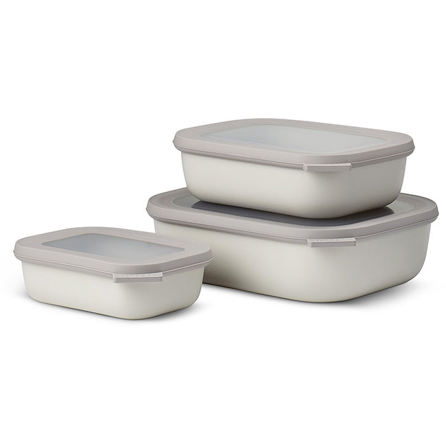 Mepal Cirqula Shallow Rectangular Multi Bowl Set, 3pc