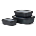 Mepal Cirqula Shallow Rectangular Multi Bowl Set, 3pc