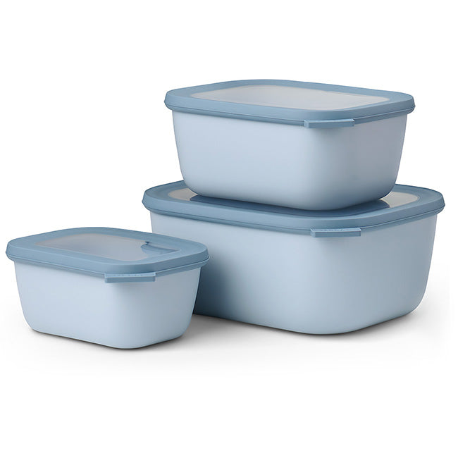 Mepal Cirqula Deep Rectangular Multi Bowl Set, 3pc