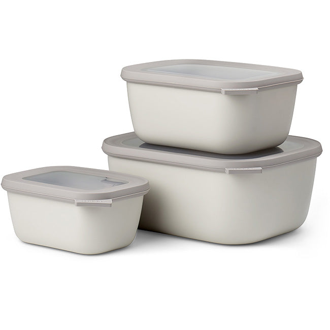 Mepal Cirqula Deep Rectangular Multi Bowl Set, 3pc