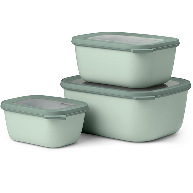 Mepal Cirqula Deep Rectangular Multi Bowl Set, 3pc