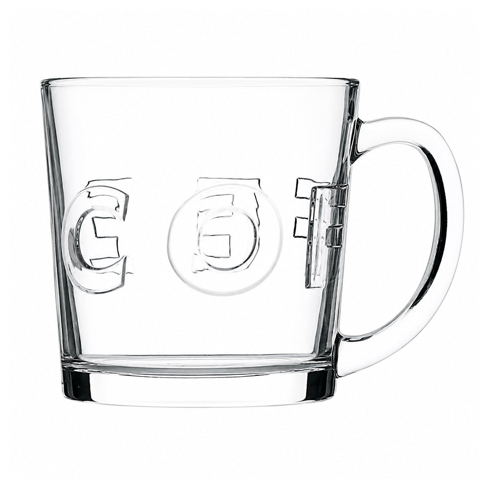 Regent Embossed 'Coffee' Glass Mug, 380ml