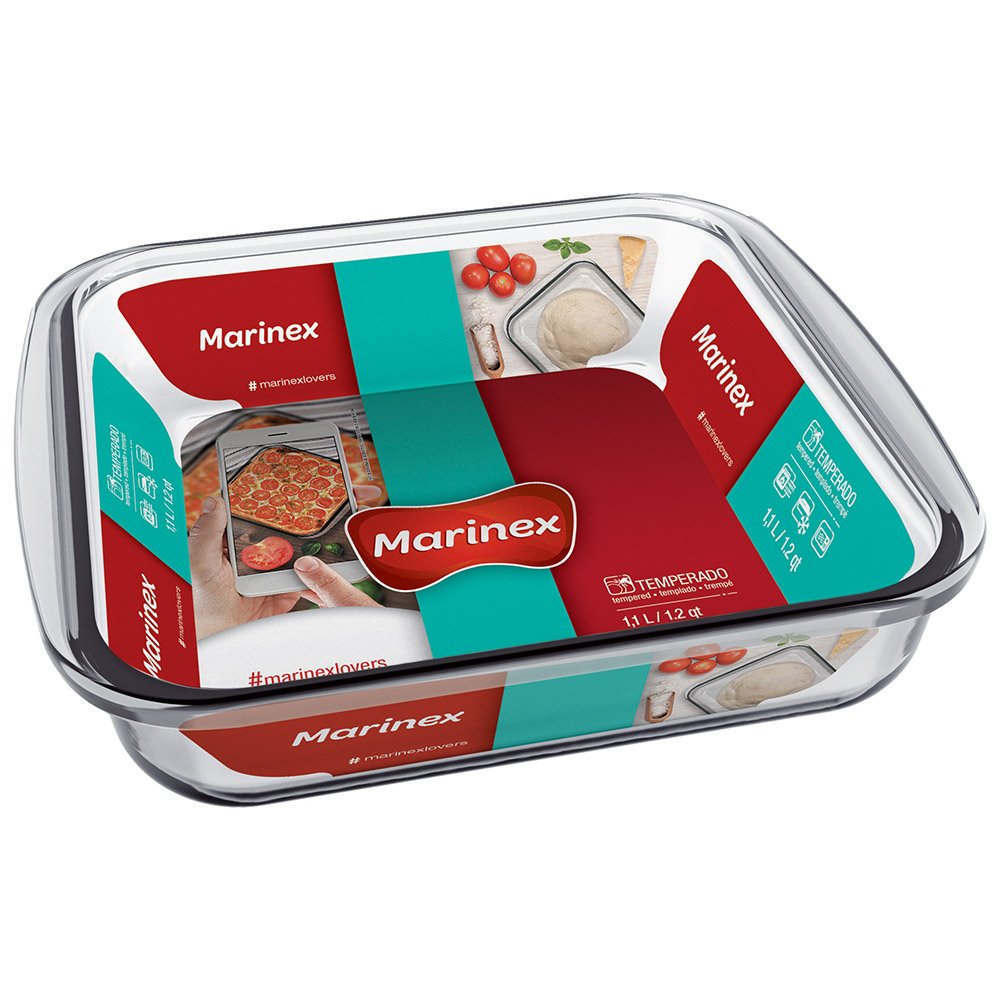 Marinex Glass Square Roasting Dish, 1.1L