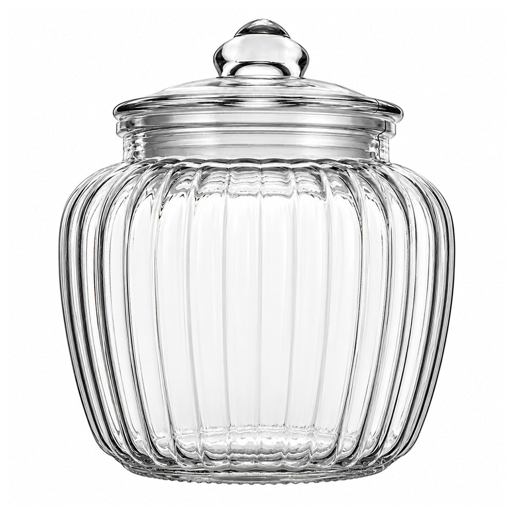 Regent Round Ribbed Glass Canister, 1.4L