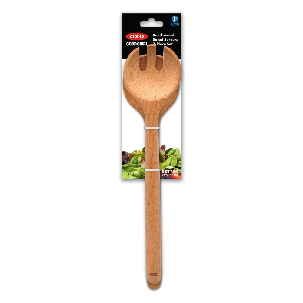 OXO Beechwood Salad Servers, Set of 2
