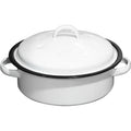 LK's Round Enamel Casserole, White