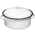 LK's Round Enamel Casserole, White