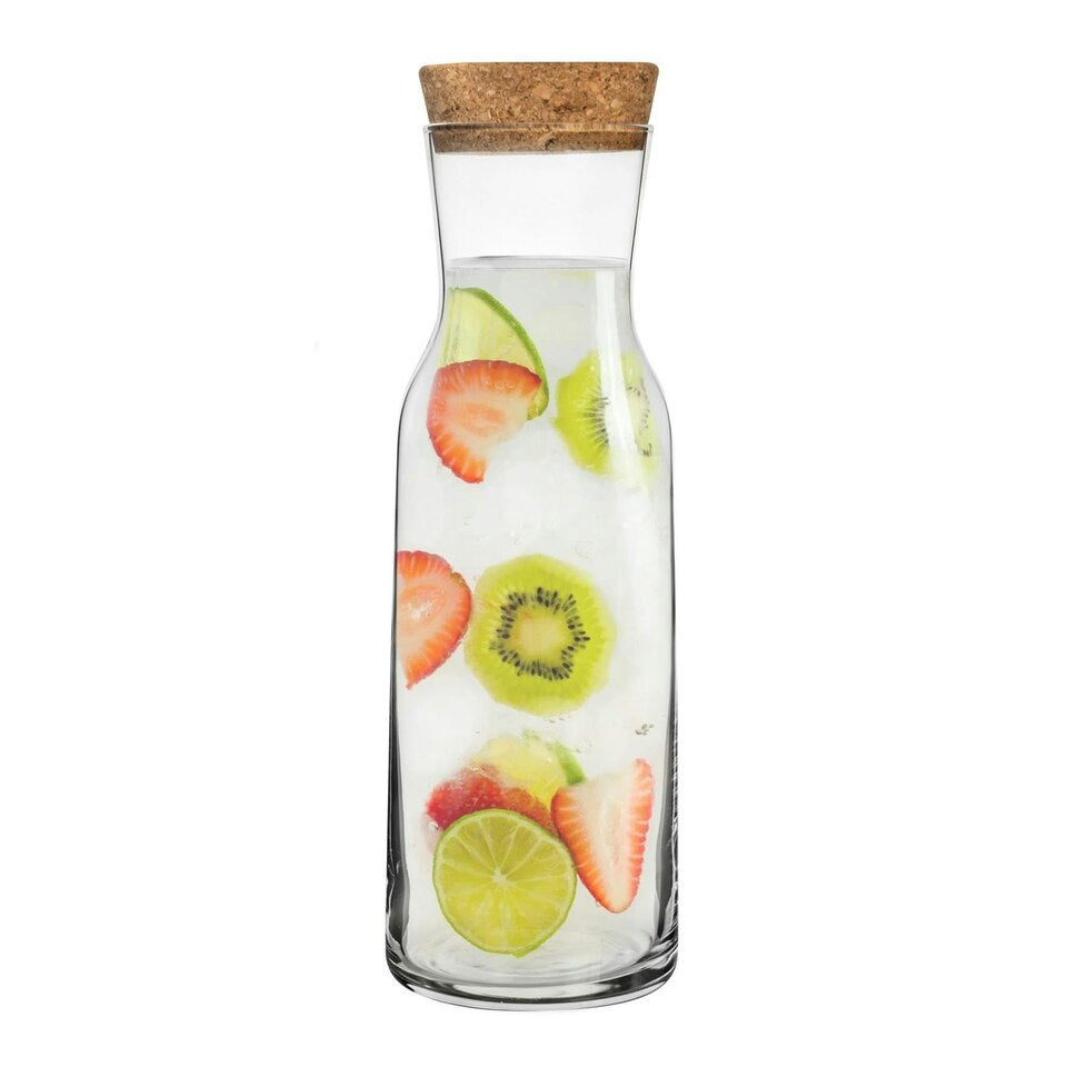 Luigi Bormioli Aquaria Carafe With Cork Lid, 1.1L