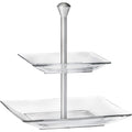 Borgonovo Palladio Glass 2 Tier Cake Stand