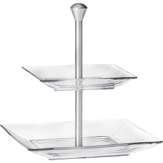 Borgonovo Palladio Glass 2 Tier Cake Stand