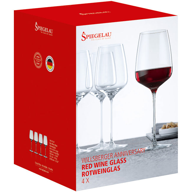 Spiegelau Willsberger Anniversary Red Wine Glasses, Set Of 4