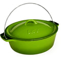 LK's Enamelled Cast Iron Bake And Braai Pot, Green