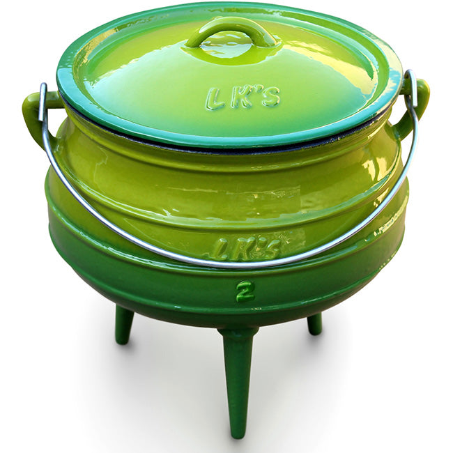 LK's Enamelled Cast Iron Potjie Pot, Green